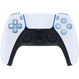 eXtremeRate Replacement D-pad R1 L1 R2 L2 Triggers Share Options Face Buttons, Metallic Titanium Blue Full Set Buttons Compatible with ps5 Controller BDM-030/040/050 - Controller NOT Included - JPF1038G3