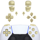 eXtremeRate Replacement D-pad R1 L1 R2 L2 Triggers Share Options Face Buttons, Metallic Champagne Gold Full Set Buttons Compatible with ps5 Controller BDM-030/040/050 - Controller NOT Included - JPF1041G3