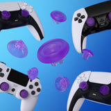 eXtremeRate EDGE Sticks Swappable Thumbsticks for PS5 & PS5 Edge & PS4 All Model Controllers - Clear Atomic Purple - P5J209