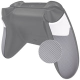 eXtremeRate Rubberized White & Gray Performance Non-Slip Texture Rubberized Grips Replacement Back Panels for Xbox Series X/S Controller - PX3C3009