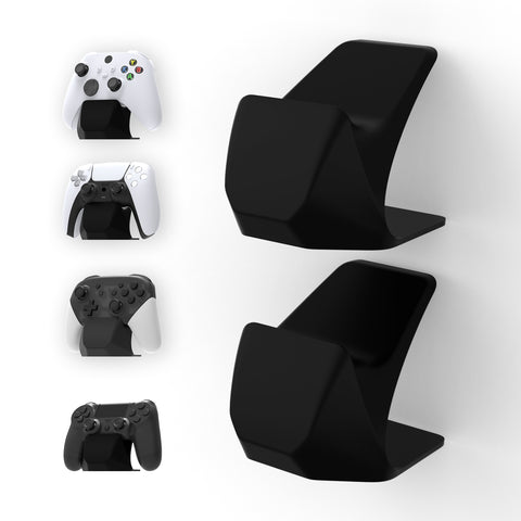 PlayVital 2 Pack Solid Black Universal Game Controller Stand for Xbox Series X/S Controller, for PS5/4 Controller Stand Holder, Display Stand Holder for Switch Pro Controller - PFPJ158