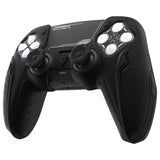 PlayVital 2 Set Futuristic CyberMech Design Silicone Case with Thumb Grips for PS5 Wireless Controller, Compatible with PS5 Official Charging Dock - Black - CHXPFP006