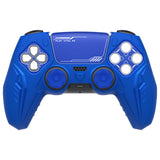 PlayVital 2 Set Futuristic CyberMech Design Silicone Case with Thumb Grips for PS5 Wireless Controller, Compatible with PS5 Official Charging Dock - Blue - CHXPFP008