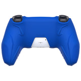 PlayVital 2 Set Futuristic CyberMech Design Silicone Case with Thumb Grips for PS5 Wireless Controller, Compatible with PS5 Official Charging Dock - Blue - CHXPFP008