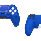 PlayVital 2 Set Futuristic CyberMech Design Silicone Case with Thumb Grips for PS5 Wireless Controller, Compatible with PS5 Official Charging Dock - Blue - CHXPFP008