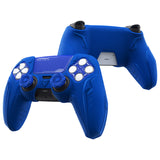 PlayVital 2 Set Futuristic CyberMech Design Silicone Case with Thumb Grips for PS5 Wireless Controller, Compatible with PS5 Official Charging Dock - Blue - CHXPFP008