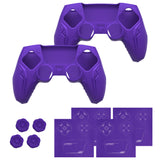 PlayVital 2 Set Futuristic CyberMech Design Silicone Case with Thumb Grips for PS5 Wireless Controller, Compatible with PS5 Official Charging Dock - Purple - CHXPFP010