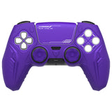 PlayVital 2 Set Futuristic CyberMech Design Silicone Case with Thumb Grips for PS5 Wireless Controller, Compatible with PS5 Official Charging Dock - Purple - CHXPFP010