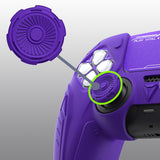 PlayVital 2 Set Futuristic CyberMech Design Silicone Case with Thumb Grips for PS5 Wireless Controller, Compatible with PS5 Official Charging Dock - Purple - CHXPFP010