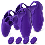 PlayVital 2 Set Futuristic CyberMech Design Silicone Case with Thumb Grips for PS5 Wireless Controller, Compatible with PS5 Official Charging Dock - Purple - CHXPFP010