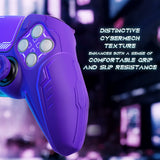 PlayVital 2 Set Futuristic CyberMech Design Silicone Case with Thumb Grips for PS5 Wireless Controller, Compatible with PS5 Official Charging Dock - Purple - CHXPFP010