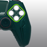 PlayVital 2 Set Futuristic CyberMech Design Silicone Case with Thumb Grips for PS5 Wireless Controller, Compatible with PS5 Official Charging Dock - Racing Green - CHXPFP009