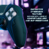 PlayVital 2 Set Futuristic CyberMech Design Silicone Case with Thumb Grips for PS5 Wireless Controller, Compatible with PS5 Official Charging Dock - Racing Green - CHXPFP009