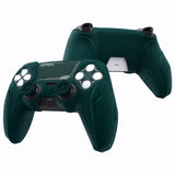 PlayVital 2 Set Futuristic CyberMech Design Silicone Case with Thumb Grips for PS5 Wireless Controller, Compatible with PS5 Official Charging Dock - Racing Green - CHXPFP009