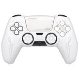 PlayVital 2 Set Futuristic CyberMech Design Silicone Case with Thumb Grips for PS5 Wireless Controller, Compatible with PS5 Official Charging Dock - White - CHXPFP007