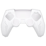 PlayVital 2 Set Futuristic CyberMech Design Silicone Case with Thumb Grips for PS5 Wireless Controller, Compatible with PS5 Official Charging Dock - White - CHXPFP007