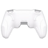 PlayVital 2 Set Futuristic CyberMech Design Silicone Case with Thumb Grips for PS5 Wireless Controller, Compatible with PS5 Official Charging Dock - White - CHXPFP007