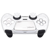 PlayVital 2 Set Futuristic CyberMech Design Silicone Case with Thumb Grips for PS5 Wireless Controller, Compatible with PS5 Official Charging Dock - White - CHXPFP007