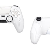 PlayVital 2 Set Futuristic CyberMech Design Silicone Case with Thumb Grips for PS5 Wireless Controller, Compatible with PS5 Official Charging Dock - White - CHXPFP007