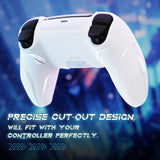 PlayVital 2 Set Futuristic CyberMech Design Silicone Case with Thumb Grips for PS5 Wireless Controller, Compatible with PS5 Official Charging Dock - White - CHXPFP007