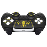 PlayVital 2 Set Runes Edition Silicone Cover Skin for PS5 Controller with Thumb Grips & Touchpad Skin & D-pad Area Sticker, Compatible with PS5 Charging Dock - Black - FVEPFP005