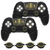 PlayVital 2 Set Runes Edition Silicone Cover Skin for PS5 Controller with Thumb Grips & Touchpad Skin & D-pad Area Sticker, Compatible with PS5 Charging Dock - Black - FVEPFP005