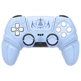 PlayVital 2 Set Runes Edition Silicone Cover Skin for PS5 Controller with Thumb Grips & Touchpad Skin & D-pad Area Sticker, Compatible with PS5 Charging Dock - Blue - FVEPFP008