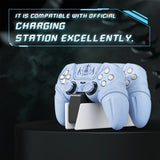 PlayVital 2 Set Runes Edition Silicone Cover Skin for PS5 Controller with Thumb Grips & Touchpad Skin & D-pad Area Sticker, Compatible with PS5 Charging Dock - Blue - FVEPFP008