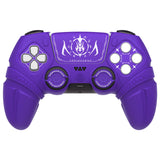 PlayVital 2 Set Runes Edition Silicone Cover Skin for PS5 Controller with Thumb Grips & Touchpad Skin & D-pad Area Sticker, Compatible with PS5 Charging Dock - Purple - FVEPFP007