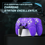 PlayVital 2 Set Runes Edition Silicone Cover Skin for PS5 Controller with Thumb Grips & Touchpad Skin & D-pad Area Sticker, Compatible with PS5 Charging Dock - Purple - FVEPFP007