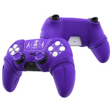 PlayVital 2 Set Runes Edition Silicone Cover Skin for PS5 Controller with Thumb Grips & Touchpad Skin & D-pad Area Sticker, Compatible with PS5 Charging Dock - Purple - FVEPFP007