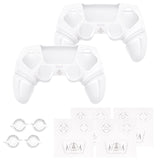 PlayVital 2 Set Runes Edition Silicone Cover Skin for PS5 Controller with Thumb Grips & Touchpad Skin & D-pad Area Sticker, Compatible with PS5 Charging Dock - White - FVEPFP006