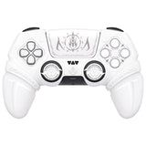 PlayVital 2 Set Runes Edition Silicone Cover Skin for PS5 Controller with Thumb Grips & Touchpad Skin & D-pad Area Sticker, Compatible with PS5 Charging Dock - White - FVEPFP006