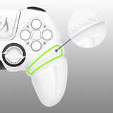 PlayVital 2 Set Runes Edition Silicone Cover Skin for PS5 Controller with Thumb Grips & Touchpad Skin & D-pad Area Sticker, Compatible with PS5 Charging Dock - White - FVEPFP006