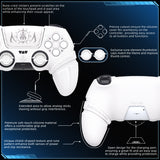 PlayVital 2 Set Runes Edition Silicone Cover Skin for PS5 Controller with Thumb Grips & Touchpad Skin & D-pad Area Sticker, Compatible with PS5 Charging Dock - White - FVEPFP006