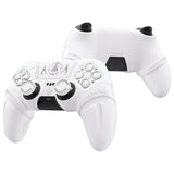 PlayVital 2 Set Runes Edition Silicone Cover Skin for PS5 Controller with Thumb Grips & Touchpad Skin & D-pad Area Sticker, Compatible with PS5 Charging Dock - White - FVEPFP006