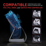 PlayVital 2 Set Stand-AL Game Controller Stand for ps5, for ps4, Aluminium Metal Display Gamepad Holder for Xbox Series X/S, Xbox One, Switch Pro, Universal Desktop Controller Supporter - Gray - FQZPFC006