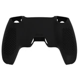 PlayVital 2 Set Upgraded 3D Studded Edition Black Silicone Cover Skin for PS5 Controller with 6 Thumb Grips & 2 Stickers, Anti-Slip Shockproof Controller Grip Case - Compatible with Charging Dock - TVAPFP007