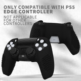 PlayVital 2 Set Upgraded 3D Studded Edition Black Silicone Cover Skin for PS5 Controller with 6 Thumb Grips & 2 Stickers, Anti-Slip Shockproof Controller Grip Case - Compatible with Charging Dock - TVAPFP007