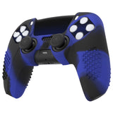 PlayVital 2 Set Upgraded 3D Studded Edition Blue & Black Silicone Cover Skin for PS5 Controller with 6 Thumb Grips & 2 Stickers, Anti-Slip Shockproof Controller Grip Case - Compatible with Charging Dock - TVAPFP010