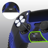 PlayVital 2 Set Upgraded 3D Studded Edition Blue & Black Silicone Cover Skin for PS5 Controller with 6 Thumb Grips & 2 Stickers, Anti-Slip Shockproof Controller Grip Case - Compatible with Charging Dock - TVAPFP010