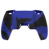 PlayVital 2 Set Upgraded 3D Studded Edition Blue & Black Silicone Cover Skin for PS5 Controller with 6 Thumb Grips & 2 Stickers, Anti-Slip Shockproof Controller Grip Case - Compatible with Charging Dock - TVAPFP010