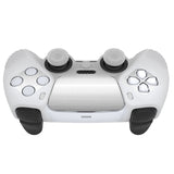 PlayVital 2 Set Upgraded 3D Studded Edition Clear White Silicone Cover Skin for PS5 Controller with 6 Thumb Grips & 2 Stickers, Anti-Slip Shockproof Controller Grip Case - Compatible with Charging Dock - TVAPFP009