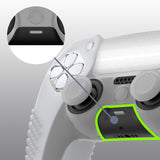 PlayVital 2 Set Upgraded 3D Studded Edition Clear White Silicone Cover Skin for PS5 Controller with 6 Thumb Grips & 2 Stickers, Anti-Slip Shockproof Controller Grip Case - Compatible with Charging Dock - TVAPFP009