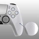 PlayVital 2 Set Upgraded 3D Studded Edition Clear White Silicone Cover Skin for PS5 Controller with 6 Thumb Grips & 2 Stickers, Anti-Slip Shockproof Controller Grip Case - Compatible with Charging Dock - TVAPFP009