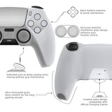 PlayVital 2 Set Upgraded 3D Studded Edition Clear White Silicone Cover Skin for PS5 Controller with 6 Thumb Grips & 2 Stickers, Anti-Slip Shockproof Controller Grip Case - Compatible with Charging Dock - TVAPFP009