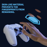 PlayVital 2 Set Upgraded 3D Studded Edition Clear White Silicone Cover Skin for PS5 Controller with 6 Thumb Grips & 2 Stickers, Anti-Slip Shockproof Controller Grip Case - Compatible with Charging Dock - TVAPFP009