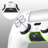 PlayVital 2 Set Upgraded 3D Studded Edition White Silicone Cover Skin for PS5 Controller with 6 Thumb Grips & 2 Stickers, Anti-Slip Shockproof Controller Grip Case - Compatible with Charging Dock - TVAPFP008