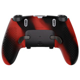 PlayVital 3D Studded Edition Anti-Slip Silicone Cover Case for ps5 Edge Controller, Soft Rubber Protector Skin for ps5 Edge Wireless Controller with 6 Thumb Grip Caps - Red & Black - ETPFP008