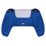 PlayVital Blue 3D Studded Edition Anti-slip Silicone Cover Skin for 5 Controller, Soft Rubber Case Protector for PS5 Wireless Controller with 6 Black Thumb Grip Caps - TDPF008